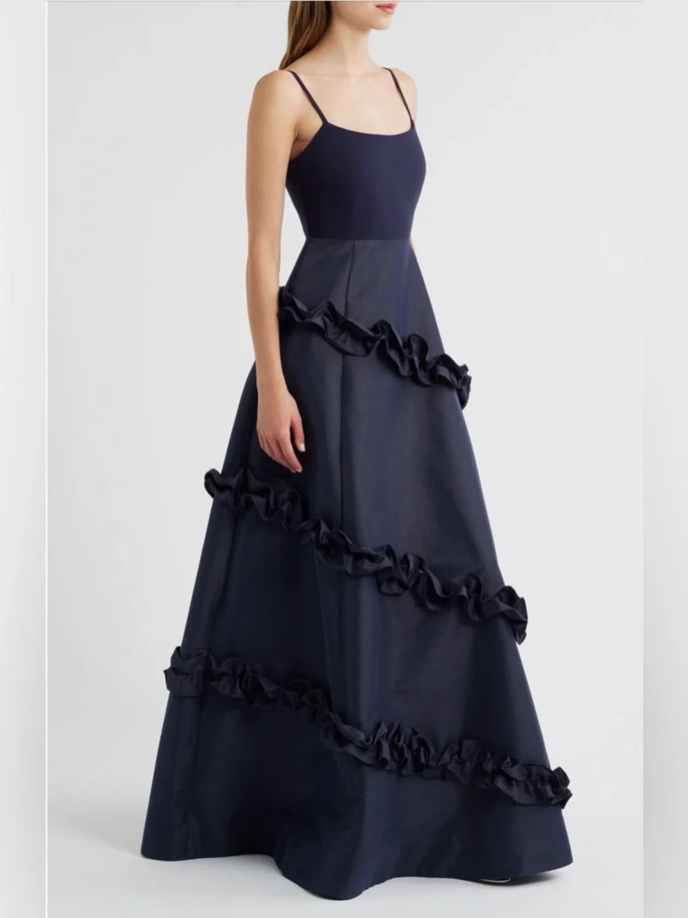 LIKELY - Alissa Ruffle Ballgown Navy Size 10 - Picture 3 of 16